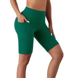Shorts Deportivos para Mujer, Secado Rápido, Transpirables, para Gimnasio, Fitness, Entrenamiento, Cintura Alta, Bolsillos Laterales, Ligeros - Product Image 1
