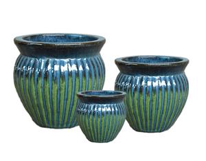 Maceta de Cerámica Geométrica Hecha a Mano con Acabado Diamantado [Jason] - Macetero de Lujo en Azul Cobalto para Decoración de Interiores - Product Image 4