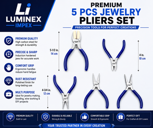 LUMINEX IMPEX LUB=113 <b>Long</b> <b>Nose</b> Stainless Steel Lightweight Smooth Work Jewelry Making Polishing Pliers for Bracelet Making DIY - Product Image 3