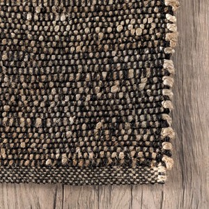 Modern Rectangle Wool Polyester Flat Weave Area Rug Solid Color Non-Slip Rubber Backing Hallway Home Use - Product Image 4