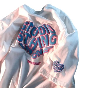 T-shirt personnalisé surdimensionné unisexe avec impression en relief par transfert thermique, impression en relief 3D du logo, fabrication sur mesure - Product Image 4