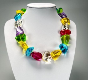 Fashion Vintage Geometric Resin Beaded <b>Necklace</b> for Unisex Elegant Handmade Jewelry Colorful Lightweight <b>Statement</b> Piece for - Product Image 6