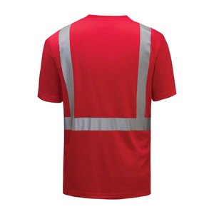 Custom Clothing Reflective Safety T-Shirt Construction Work Shirts With Reflective <b>Strips</b> 100% Polyester Made T-Shirts - Product Image 2