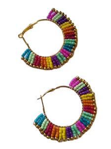 Best quality Bohemian Beach Party Earrings small peach coloured beaded bird Colorful Fashion earring for <b>girls</b> from India - Product Image 3