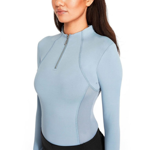 Camisa de Equitación Premium de Lujo para Mujer, con Cierre, Bordado Sólido con Logotipo, de Secado Rápido, Elástica, para Competencia Ecuestre - Product Image 1