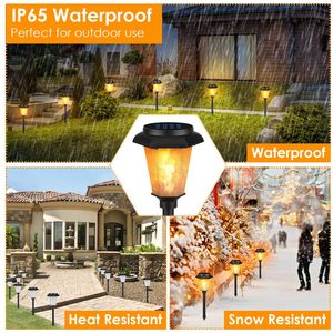 2 Lámparas Solares con Forma de Antorcha, Impermeables IP65, con Luz Parpadeante, para Jardín, Camino y Patio, Lámpara Decorativa con Estaca - Product Image 4