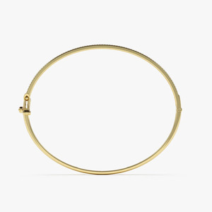 Brazalete de Oro Amarillo con Múltiples Hileras de Diamantes Cultivados en Laboratorio - Product Image 3