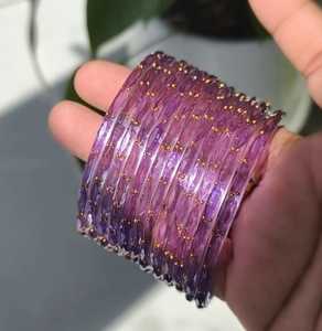 Conjunto de Brazaletes de Cristal con Forma de Gota de Agua, Estilo Bohemio, Moda Islámica Morada, Joyería para Mujer, Regalo - Product Image 1