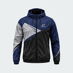 Men's High Quality Hooded <b>Wind</b> <b>Breaker</b> Jacket Solid Pattern Sporty Style Zipper Outdoor Wear Jacket Custom Logo Seamless Fusing - Product Image 3