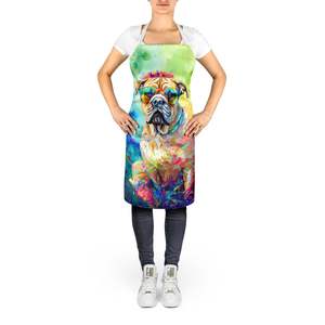 Unisex Large Multicolor Bullmastiff Hippie Dawg <b>Apron</b> for <b>Cooking</b> Baking Crafts Gardening-for Adults <b>Men</b> and Women - Product Image 2