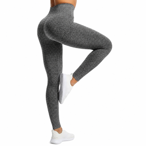 Leggings de sport pour femmes de qualité supérieure, taille haute, respirants, tricotés, sans couture, pour le yoga et la salle de sport - Product Image 1