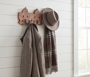 Premium Wooden Leaf Shape Wall <b>Hook</b> With Metal <b>Hooks</b> Handmade Rustic Design For Clothing Storage Stylish Home Decor - Product Image 4