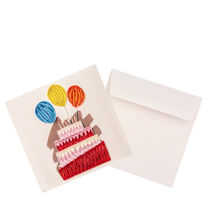 Wholesale Quilling Card Birthday Cake With <b>Balloons</b> Design Theme Birthday Handmade Greeting Card With Envelope Quilled Card Art - Product Image 3