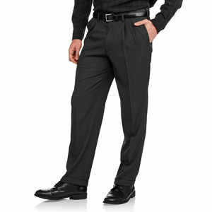Pantalon de Costume Uni pour Homme, Couleur Noire, Respirant, Prix de Gros, Idéal Réunions d'Affaires, Logo Personnalisé, Coupe Slim et Ajustée - Product Image 1