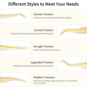 แหนบต่อขนตาสแตนเลสแบบกันแม่เหล็ก ขนาด 10 มม. สำหรับต่อขนตาแบบวอลลุ่มและแยกเส้น สำหรับช่างต่อขนตา - Product Image 3