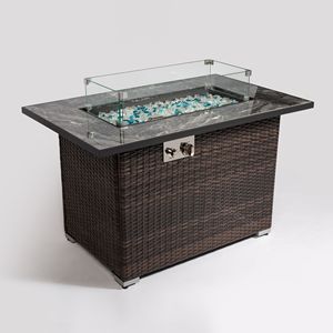 44-Inch Outdoor Propane <b>Fire</b> <b>Pit</b> <b>Table</b> <b>with</b> Ceramic Tabletop Gas <b>Fire</b> <b>Table</b> for Outdoor Entertainment - Product Image 4