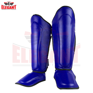 Espinilleras de Boxeo Personalizadas en Color Azul Sólido, del Mejor Proveedor, para Entrenamiento de Combate, con Cierre de Velcro, Equipo de Protección de Boxeo - Product Image 2