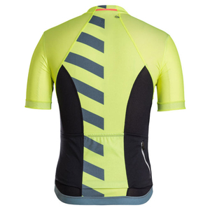 Maillot de Ciclismo para Hombre, Manga Corta, Poliéster, Secado Rápido y Transpirable, Diseño de Rayas Amarillas y Negras, Cierre Frontal Completo, Ropa para Ciclismo - Product Image 3