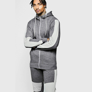 Conjunto Deportivo Personalizado para Hombre, Color Gris con Bloques de Color, Sudadera con Capucha y Cremallera de Manga Larga, Pantalones, Corte Regular, Ropa Casual de Otoño - Product Image 4