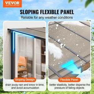 Pergola autoportante murale 10 x 10 en polycarbonate rigide résistant aux UV, avec structure en métal, pour patio, auvent et gazebo - Product Image 2