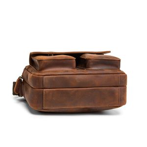 Vintage Crazy Horse Leather Mens Crossbody Bag Women Handbag Small Messenger Bag Laptop <b>Briefcases</b> - Product Image 4