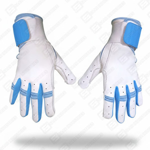 Gants de baseball en cuir bleu et blanc sur mesure professionnels manchette longue avec caractéristique réglable nouvelle conception gants de frappe - Product Image 2
