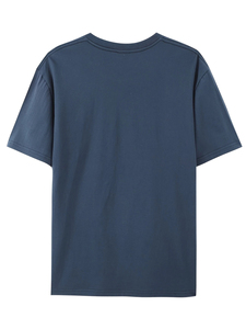 Camiseta de Algodón para Hombre, Corte Regular, Manga Corta, Cuello Redondo, Color Sólido, Informal, Lisa, Teñida, por Harry Johnson Production OEM ODM - Product Image 2