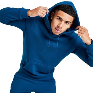 เสื้อฮู้ดดี้ลายโลโก้ OEM สไตล์ไฮสตรีท/ เสื้อฮู้ดดี้โอเวอร์ไซส์สีพื้นสำหรับผู้ชาย ฤดูใบไม้ร่วงและฤดูหนาว - Product Image 1