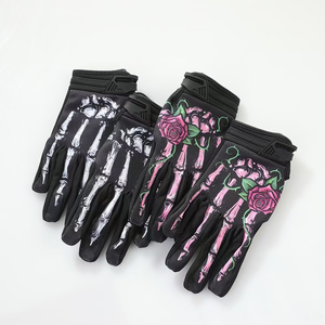 Gants de motocross en cuir pleine main respirants antidérapants avec fermeture auto-agrippante et grip personnalisé unisexe pour la course à vélo - Product Image 4