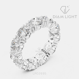 Bague de fiançailles en or blanc 14 carats avec diamant de laboratoire de 4,75 carats, coupe ronde, bague de mariée, certifiée IGI, bijoux fins, cadeau - Product Image 2