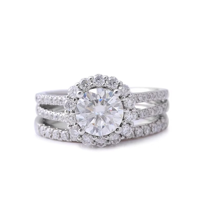 <b>925</b> Sterling <b>Silver</b> 14K Gold Moissanite Women's <b>Ring</b> Gold Engagement and Wedding <b>Ring</b> Set Certificate For Men And Women - Product Image 5
