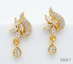 Pendientes de cristal ovalados de moda – Joyería llamativa en oro y plata 55019 - Product Image 4