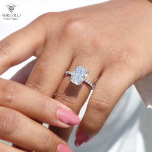 Anillos de Compromiso y Boda con Diamantes Cultivados en Laboratorio, Corte Cojín de 1-3 CT, Certificados por IGI, Chapados en Oro de 14K y Rodio, Anillos para Mujer de la India - Product Image 4