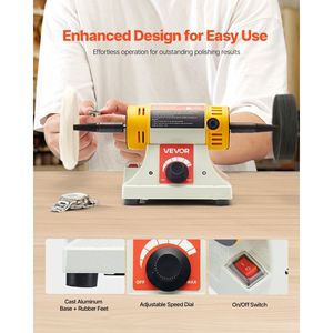 Pulidora de Banco de 1/2 HP, 0-8000 RPM, Máquina de Pulir Metal con Rueda de Tela de 4 Pulgadas, Pulidora de 3 Pulgadas para Metal - Product Image 5