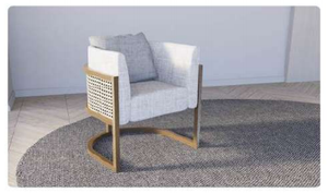 Sillón Moderno con Patas de Madera y Relleno de Espuma, Sillón Individual con Cojín de Tela, Asiento de Descanso para Sala de Estar - Product Image 2