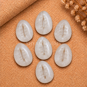 Piedra de Luna Blanca Tallada en Concha de Cauri, Gema de 20x15mm, Piedra Suelta para Fabricación de Joyas y Colgantes, Venta al por Mayor - Product Image 2