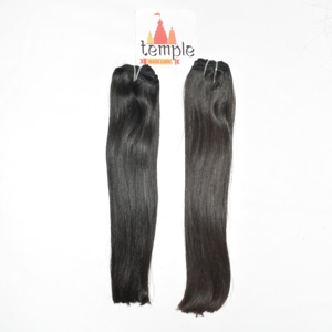 Extensions de cheveux naturels Remy indiens, texture lisse, noir naturel, sans produits chimiques, tissage double machine - Product Image 5