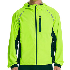 Chaqueta de Lona Acolchada Impermeable y Cortavientos Ecológica de Color Verde Neón para Hombre con Cierre de Cremallera, Ropa Deportiva de Invierno para Exteriores - Product Image 6