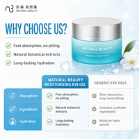 Gel hydratant pour les yeux beauté naturelle, crème anti-rides pour les yeux, soin hydratant pour le contour des yeux, acide hyaluronique, apaisant, botanique, 15g