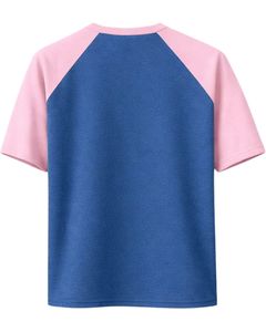 T-shirt à manches raglan bleu rose pour homme, décontracté, été, col rond, respirant, mélange de coton, doux, confortable, léger, à porter au quotidien - Product Image 2