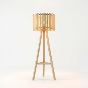 Lámpara de Pie Decorativa de Madera de Teca, Trípode de Ramas Naturales, Pantalla de Luz, Mueble de Iluminación de Lujo Balinés Hecho a Mano de Primera Calidad - Product Image 1