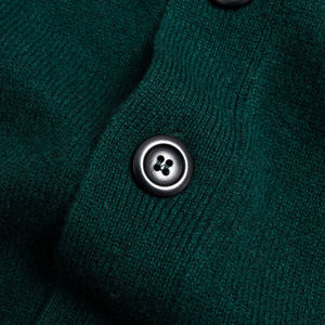 Men's Dark Green V-neck <b>Cardigan</b> Full Sleeve Patchwork Pattern Button Closure Winter Knitwear Standard <b>Thickness</b> Breathable - Product Image 3