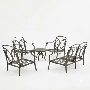 Ensemble de canapés d'extérieur en fer forgé de luxe, imperméable, mobilier de jardin traditionnel, 4 places - Product Image 2