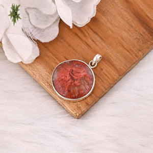 Wholesale 925 Sterling Silver Pendant Red Horn <b>Coral</b> Unique Dainty Silver Pendant Healing Gemstone Gift Weddings - Product Image 4