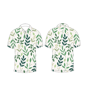 เสื้อโปโลพิมพ์ลายใบไม้สีเขียวสำหรับผู้ชายฤดูร้อนแขนสั้นลำลองคอปกติดกระดุมเสื้อยืดน้ำหนักเบาระบายอากาศได้ - Product Image 3