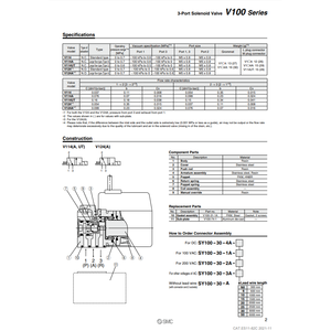 Électrovanne pneumatique SMC Produit de vannes de commande V114-6MZ - Product Image 3