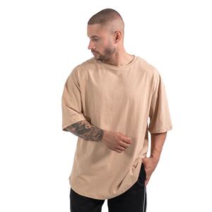 T-shirt surdimensionné en coton 100% délavé à l'acide pour hommes, poids lourd, épaules tombantes, Streetwear, col rond, Baggy, manches courtes, sport personnalisé - Product Image 1
