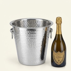 Wholesale Custom Logo Double Layer Champagne Bucket Mirror Finish Stainless Steel Hammered Ice Bucket For Hotels & Barware - Product Image 5