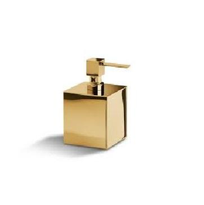 Distributeur de savon en métal doré brillant de luxe, très vendu en Inde, robuste pour salle de bain - Product Image 5