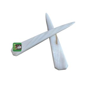 Cuchillo de lujo con hoja abierta hecha de nácar y concha de caracol, mango blanco, longitud de 8-10 cm - Product Image 6
